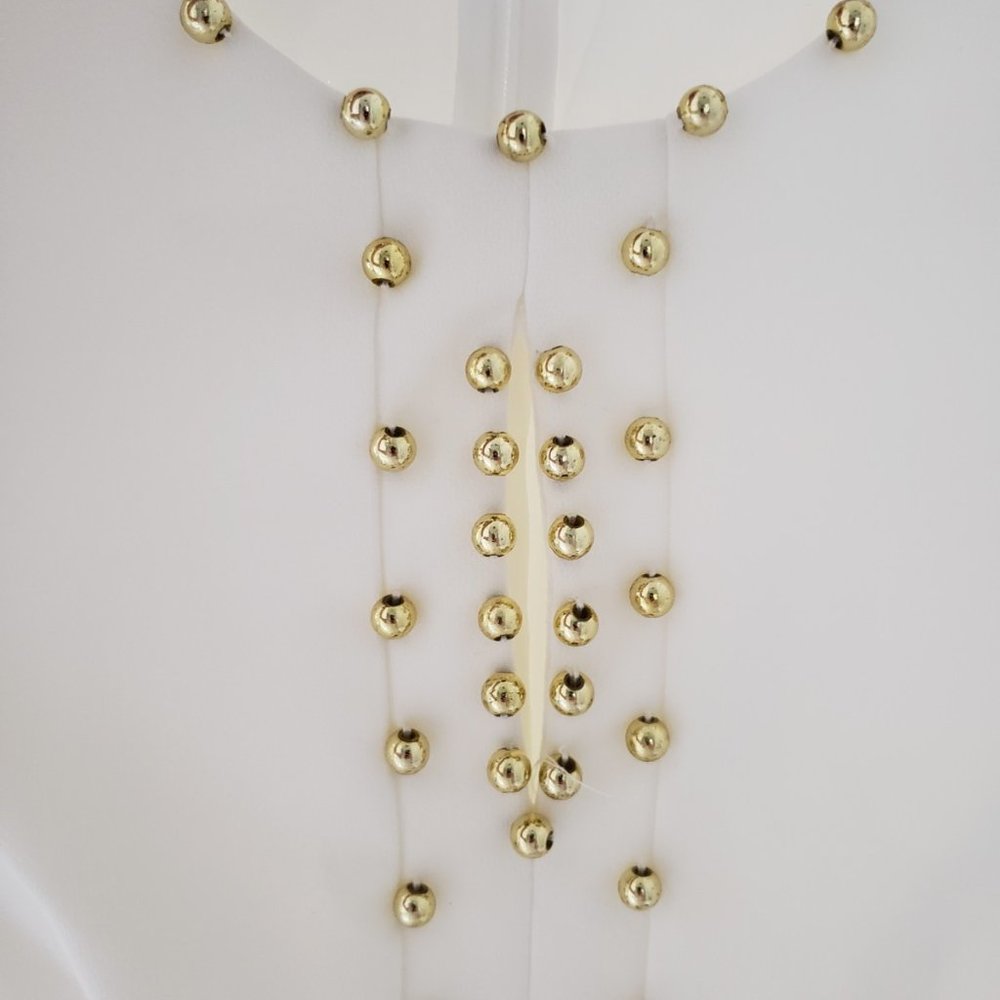 AVANTLOOK cream ladies Dress size S with Gold Bead - Picture 7 of 8